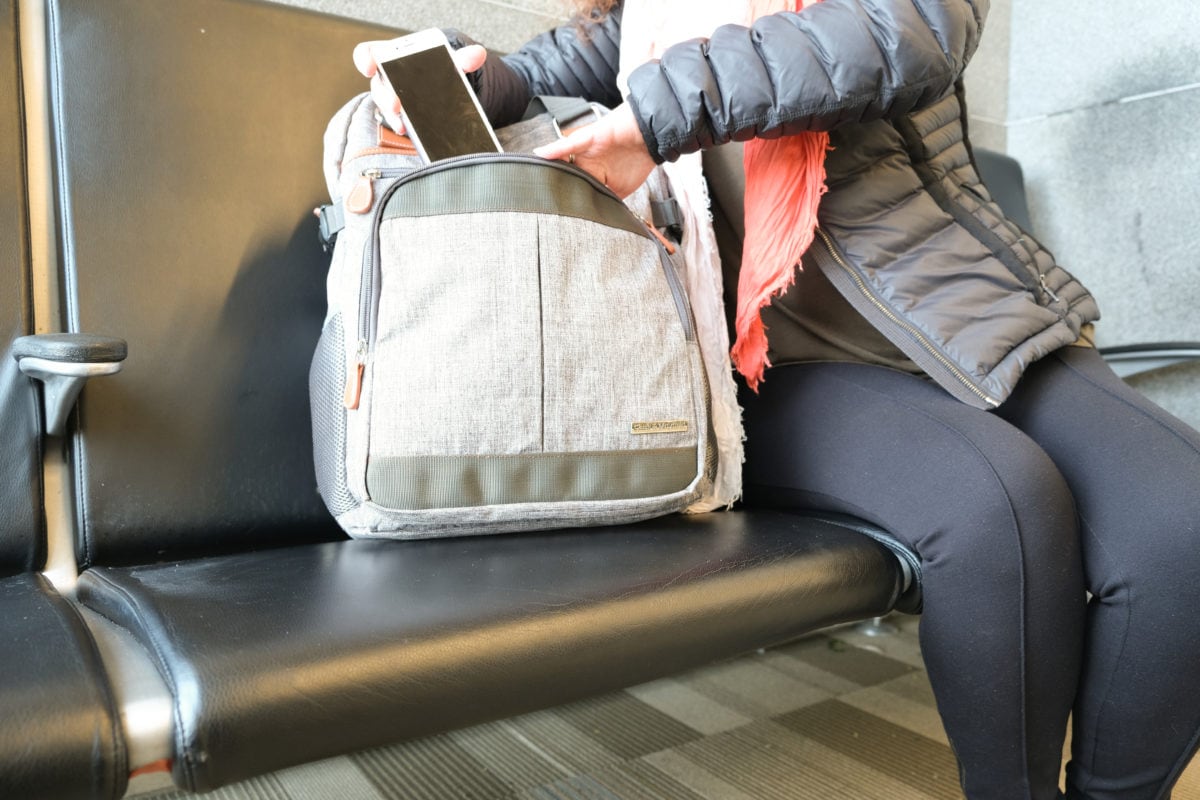 backpack at airport 