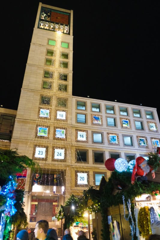 city hall used as Advent calendar