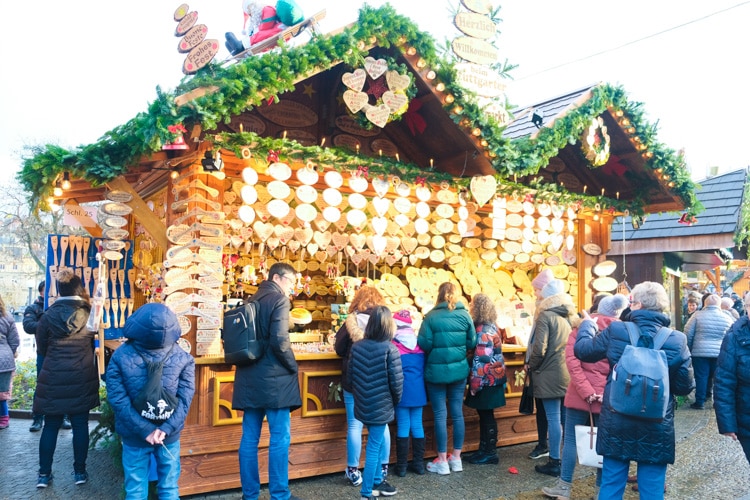 Christmas stall brimming with gifts and treats