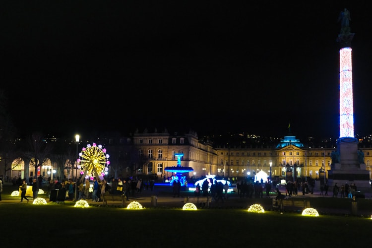 Holiday lights and decorations downtown Stuttgart