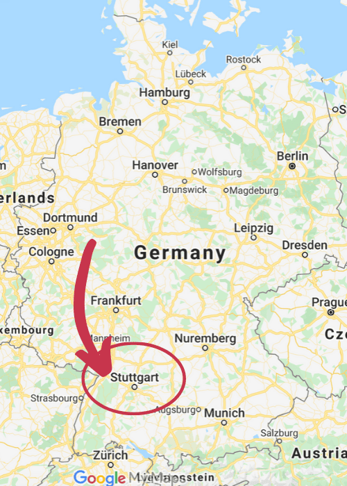 Stuttgart on a map