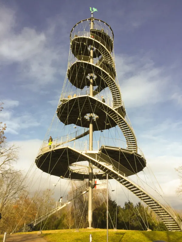 Outdoor tower with circular staircase