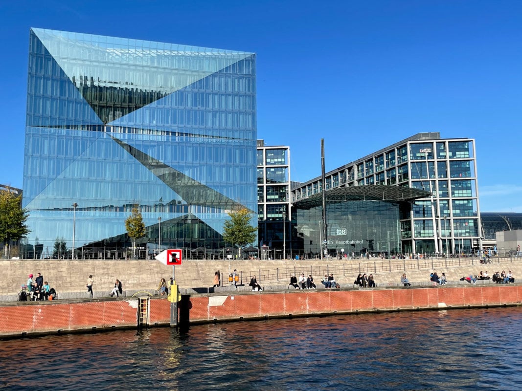 Berlin train station along the Spree river