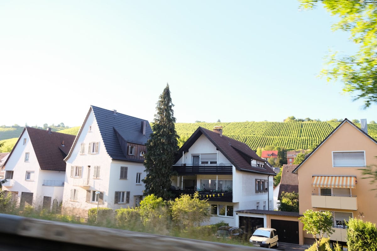 German houses and vineyard in Stuttgart