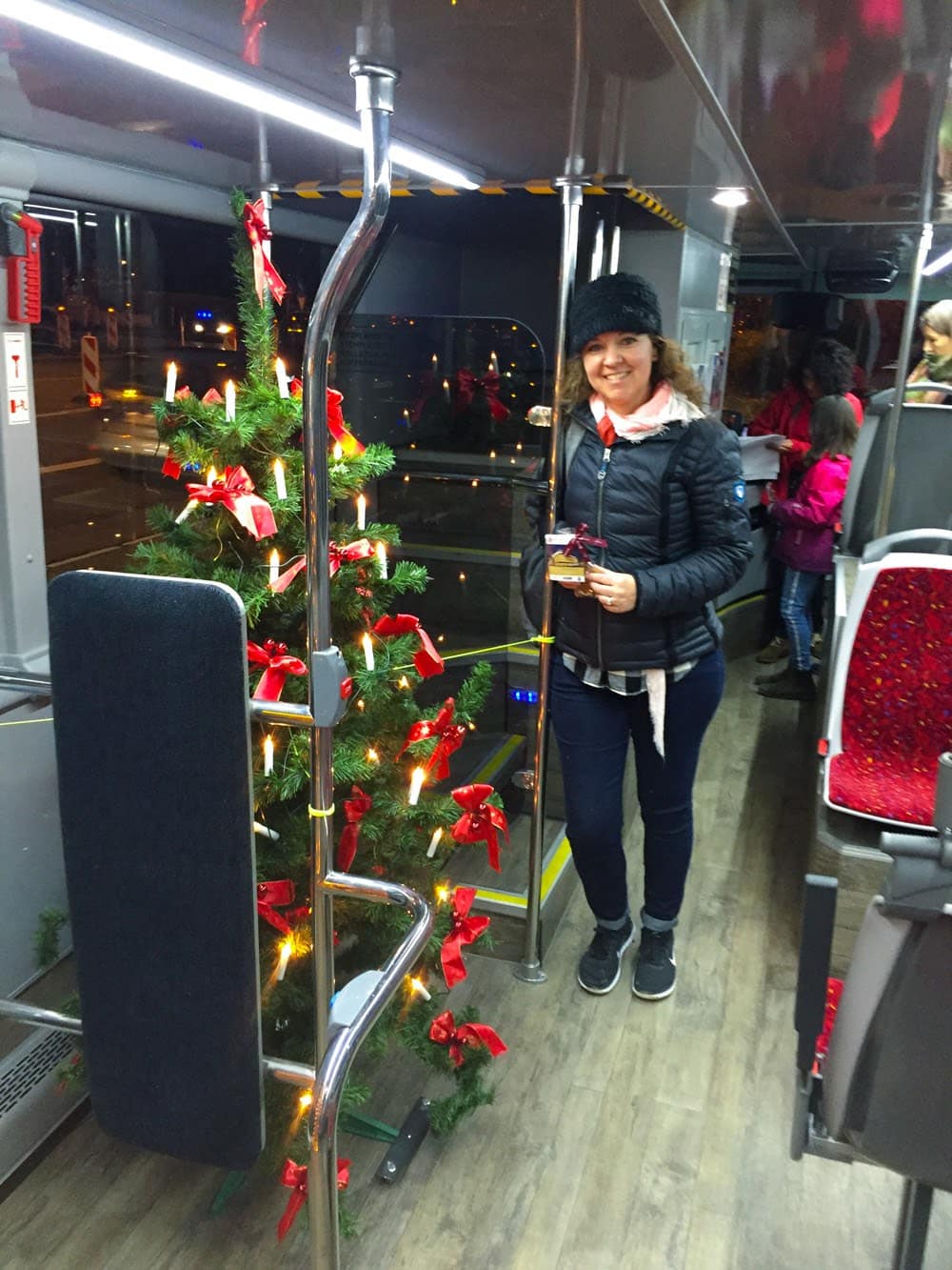 Christmas tree on bus