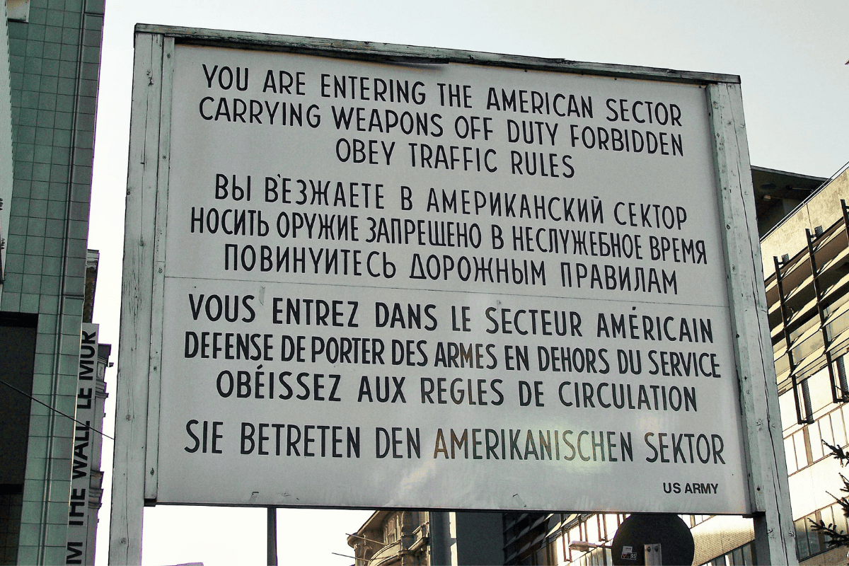 Sign at Checkpoint Charlie