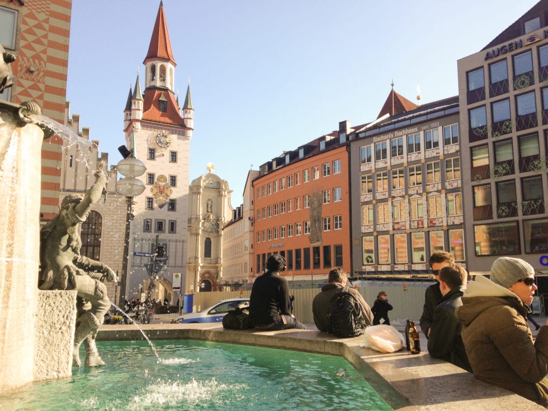 Fountain in center of town