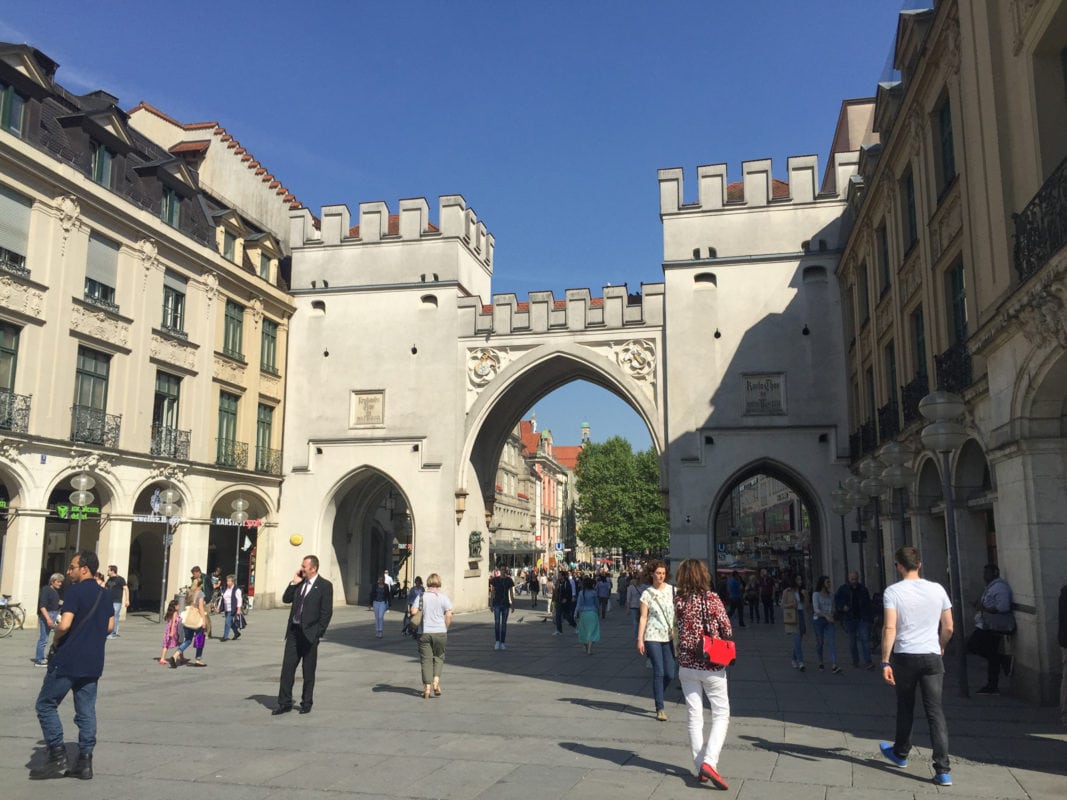 city gate and pedestrian zone