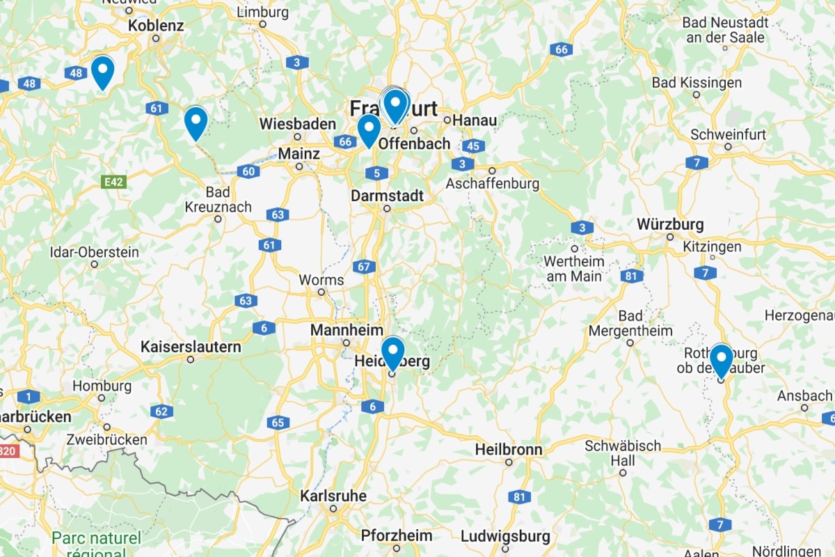 Map of Frankfurt am Main area