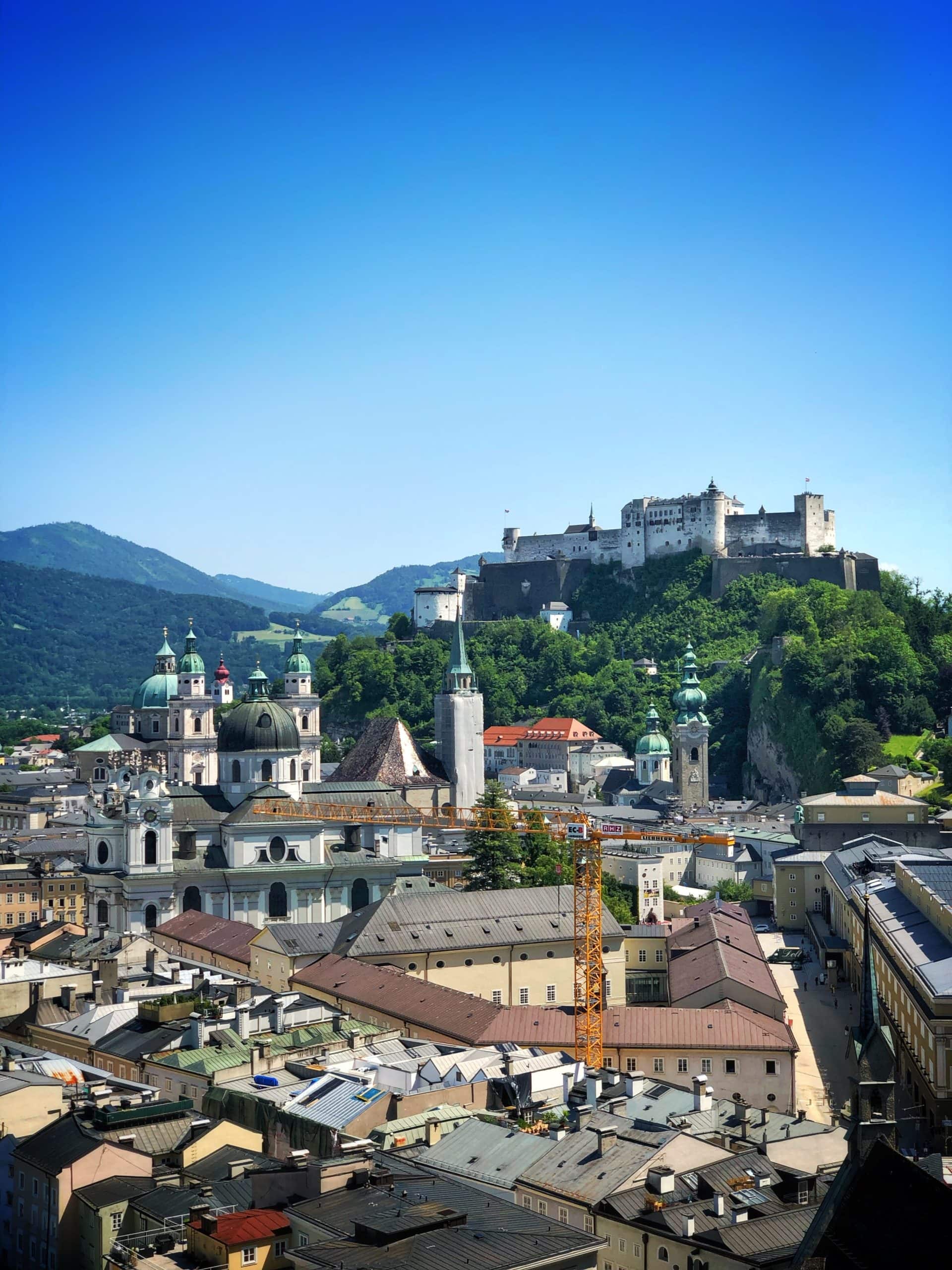 Salzburg castle and rooftops