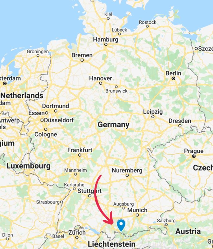 Neuschwanstein located on map