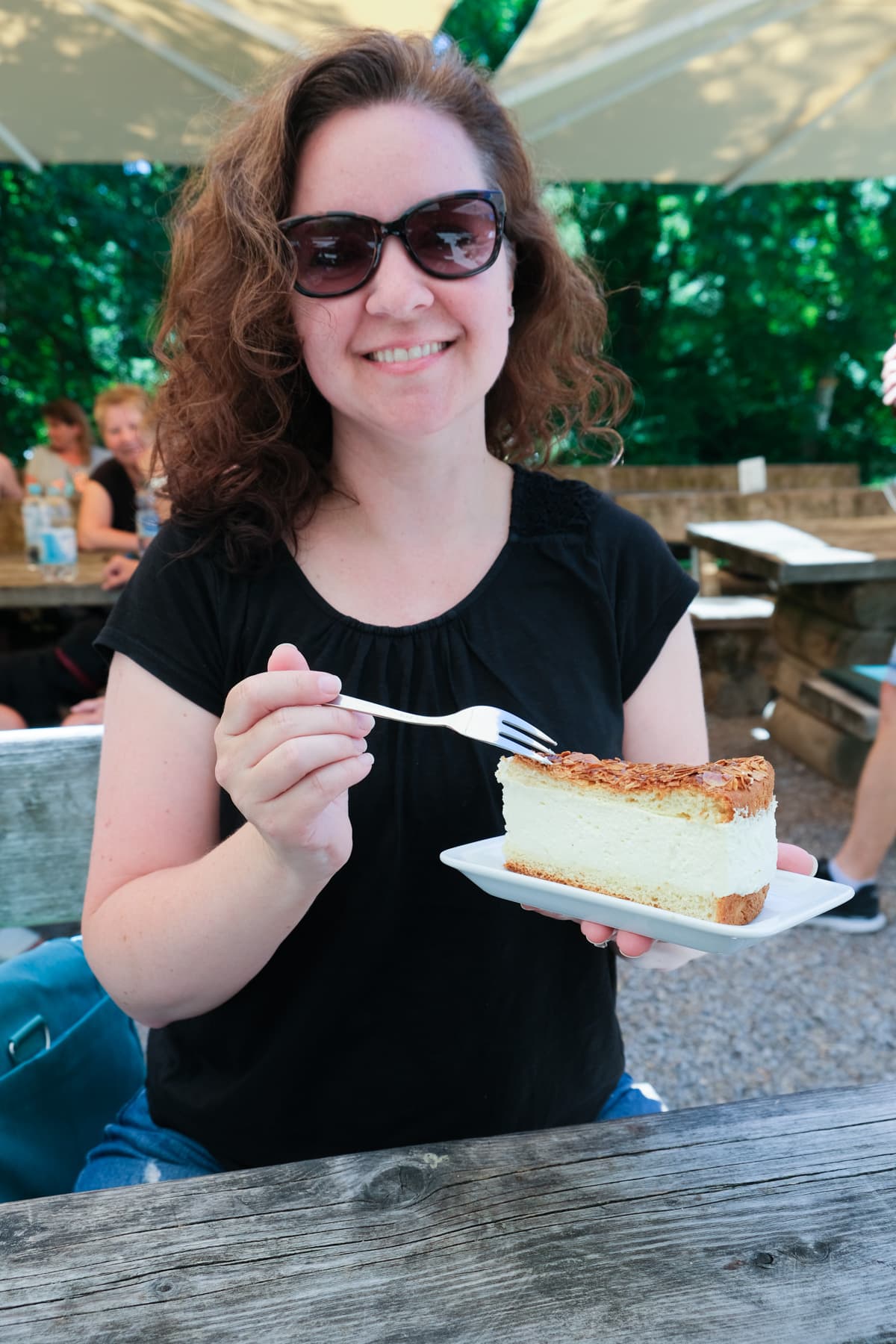 Cate eating cake