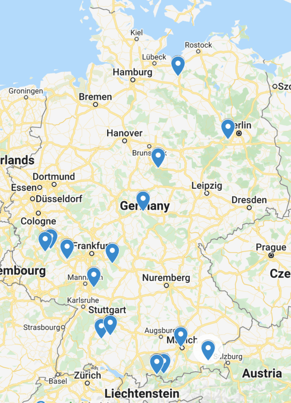 map of Germany castles 