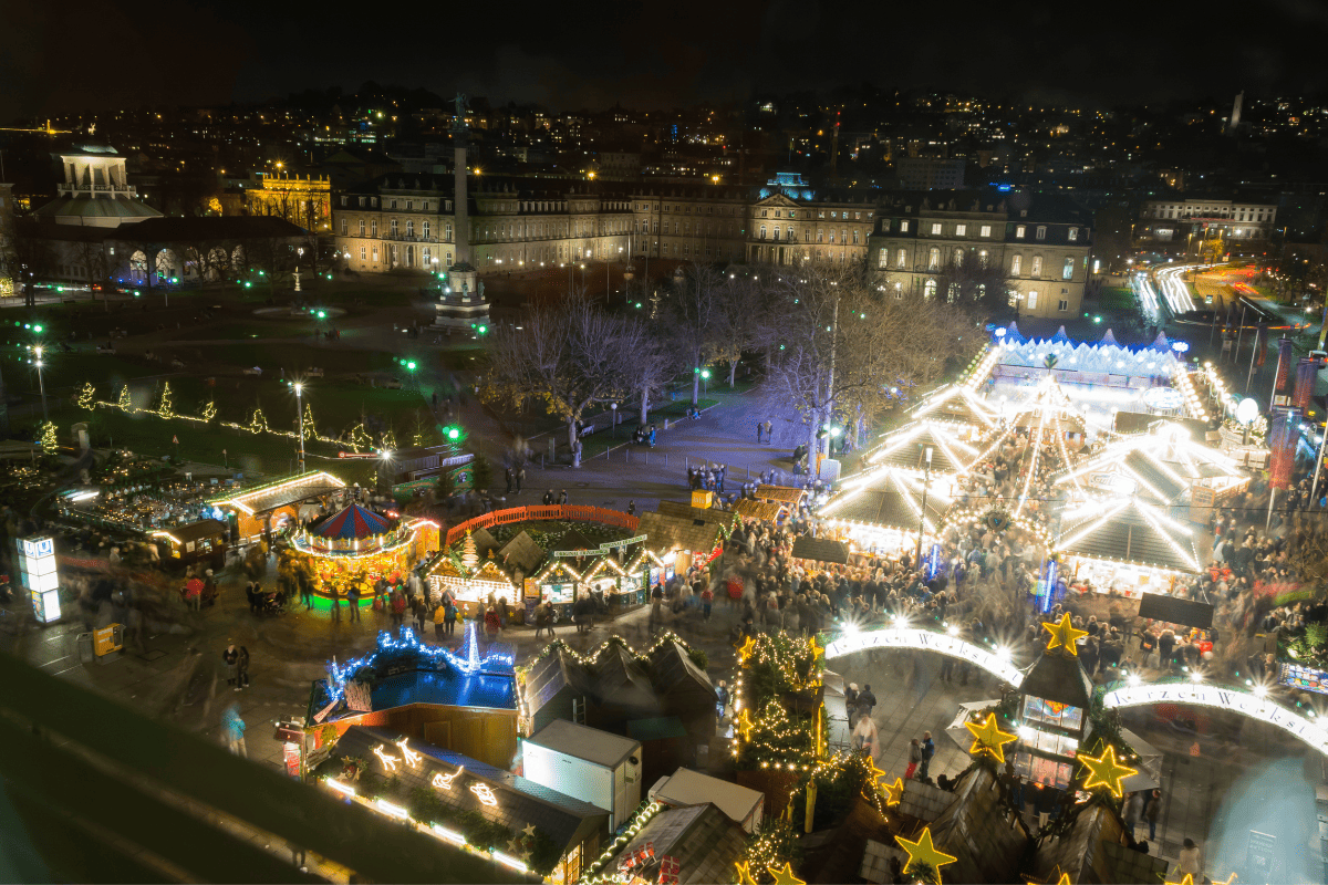 Stuttgart Christmas market from above 