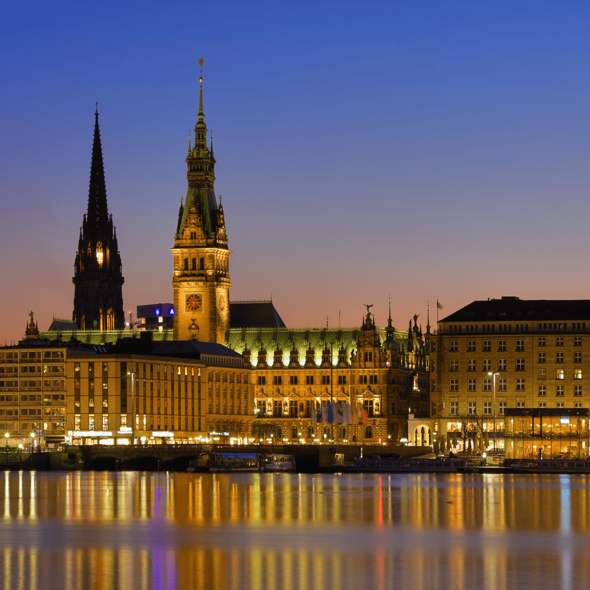 Hamburg at night