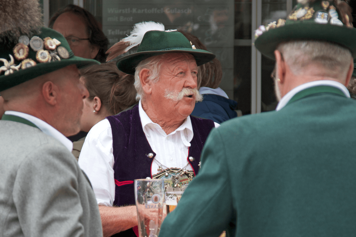 men at Oktoberfest in traditional clothing