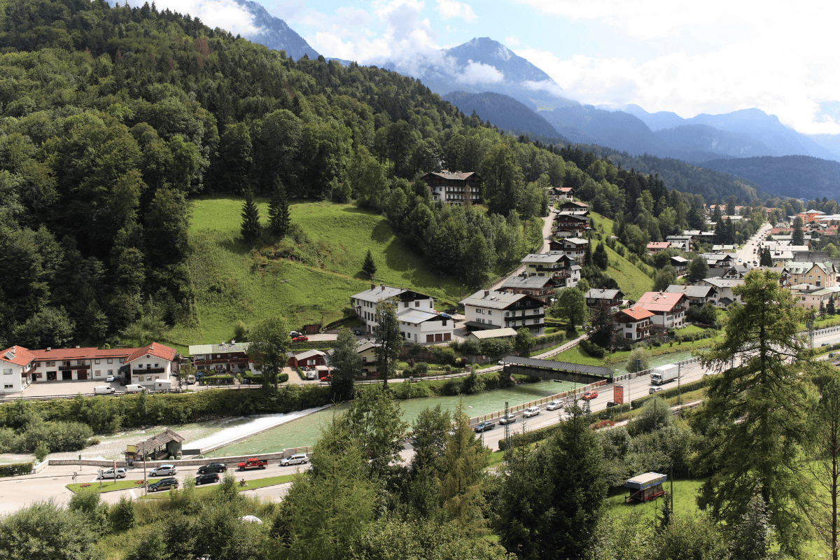 Berchtesgaden town and river