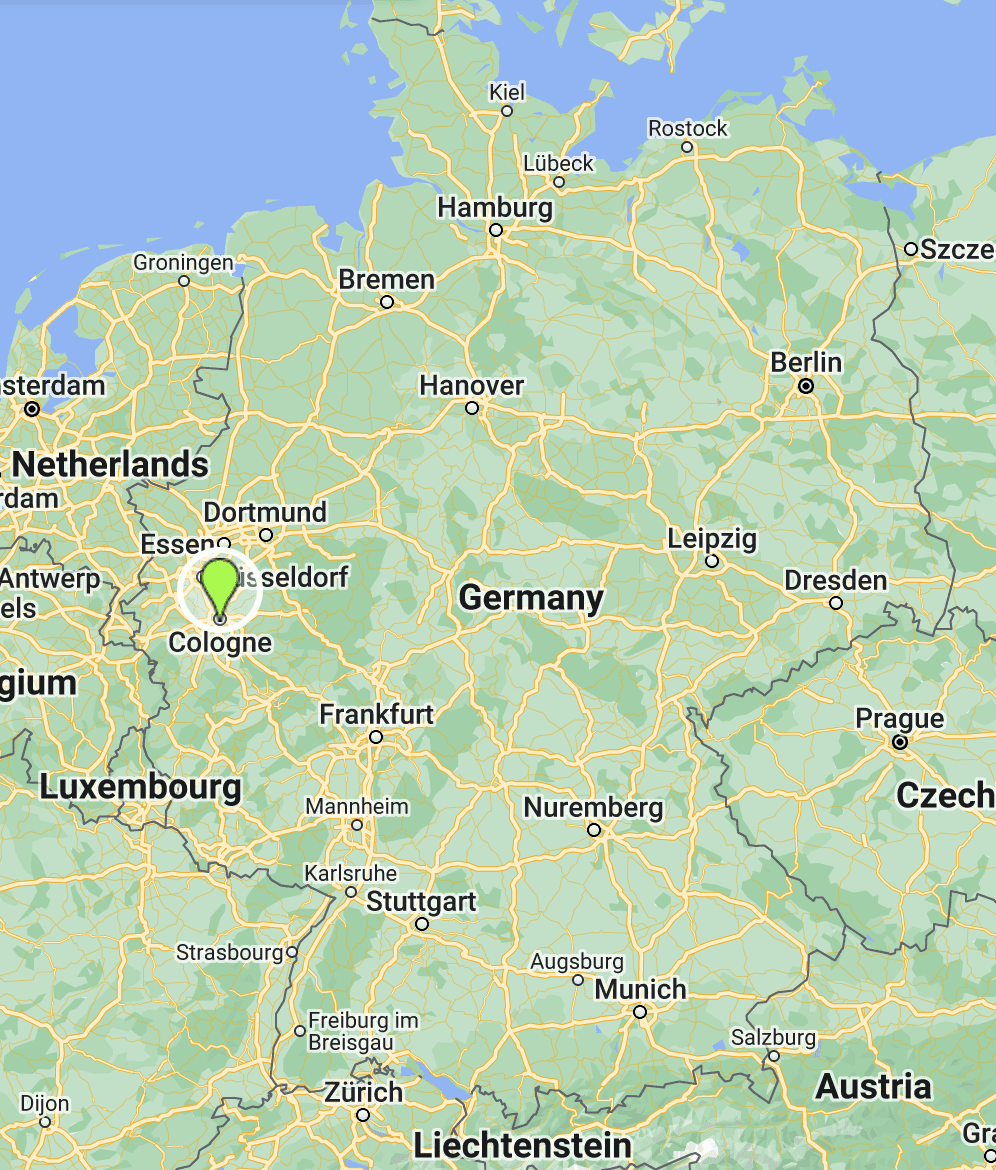 cologne on a map of germany
