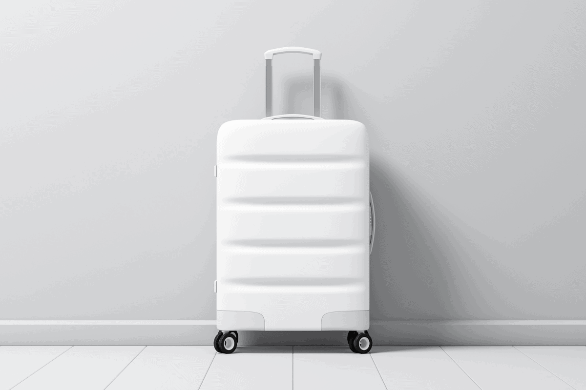 white suitcase