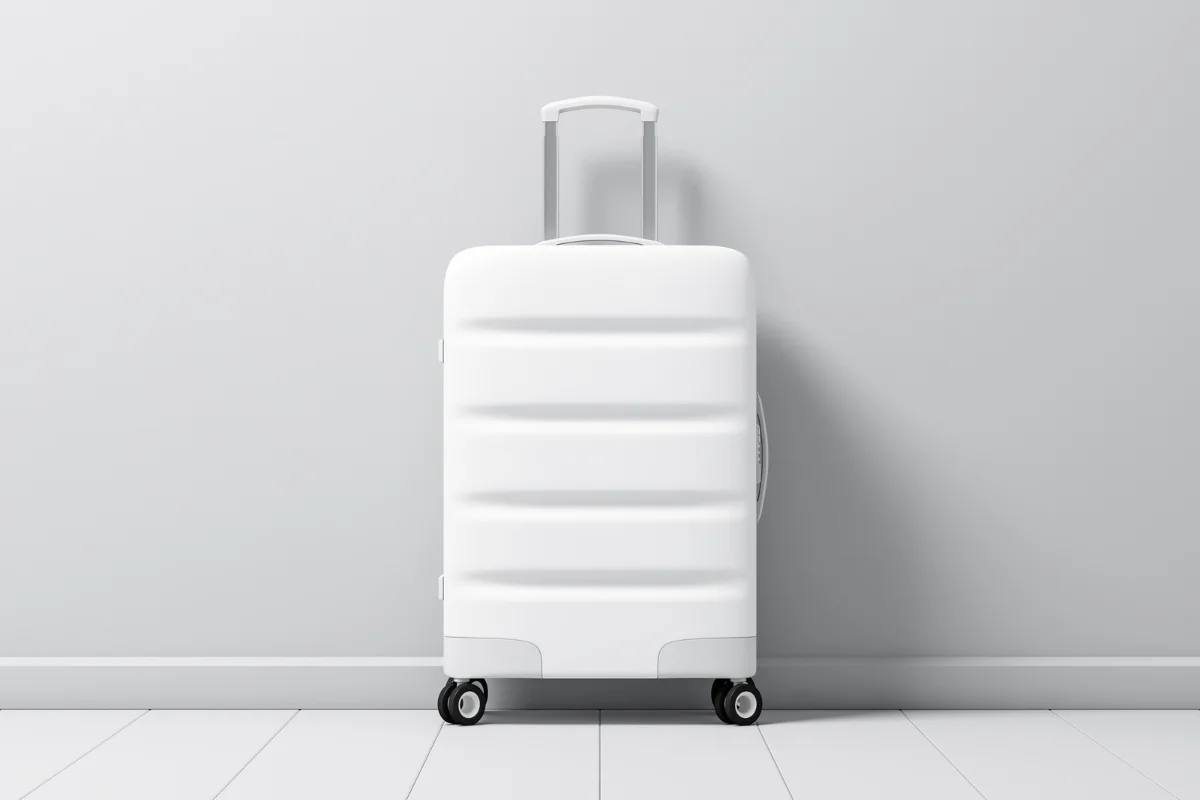 white suitcase