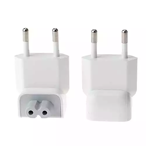 WOVTE Europe Plug Converter for Apple MacBook (Pack of 2)