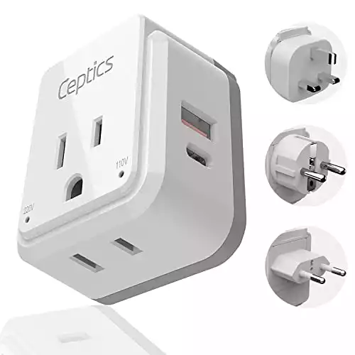 Ceptics European Plug Travel Adapter Set