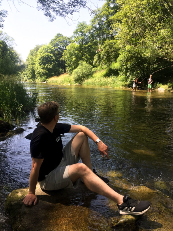 Aaron next to the Dreisam river 