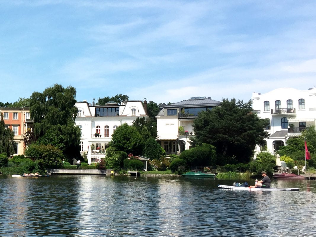 Lake and homes