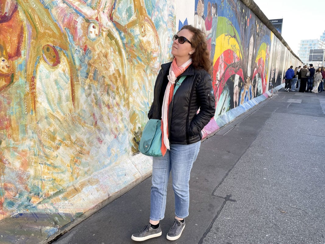Cate at Eastside Gallery