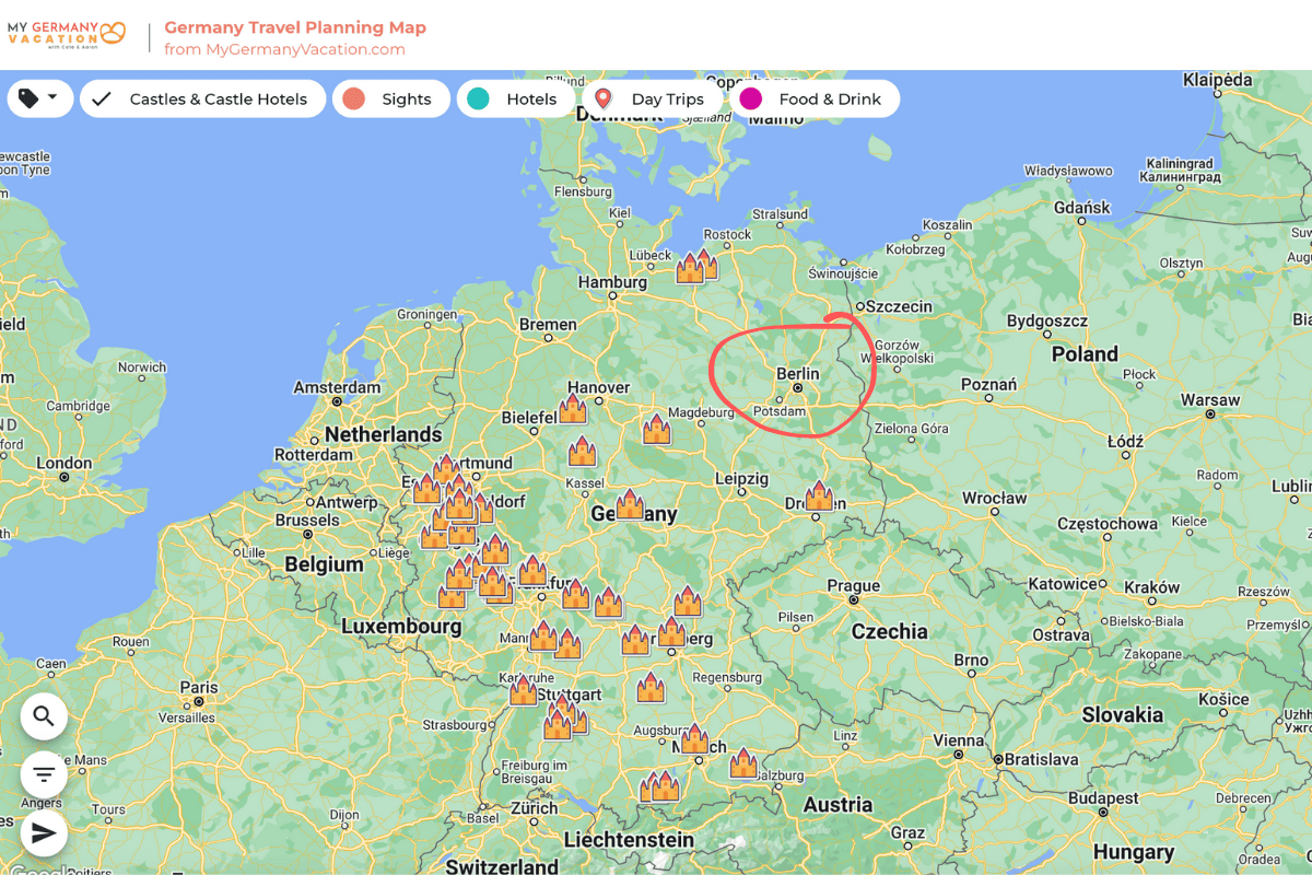 map showing Berlin