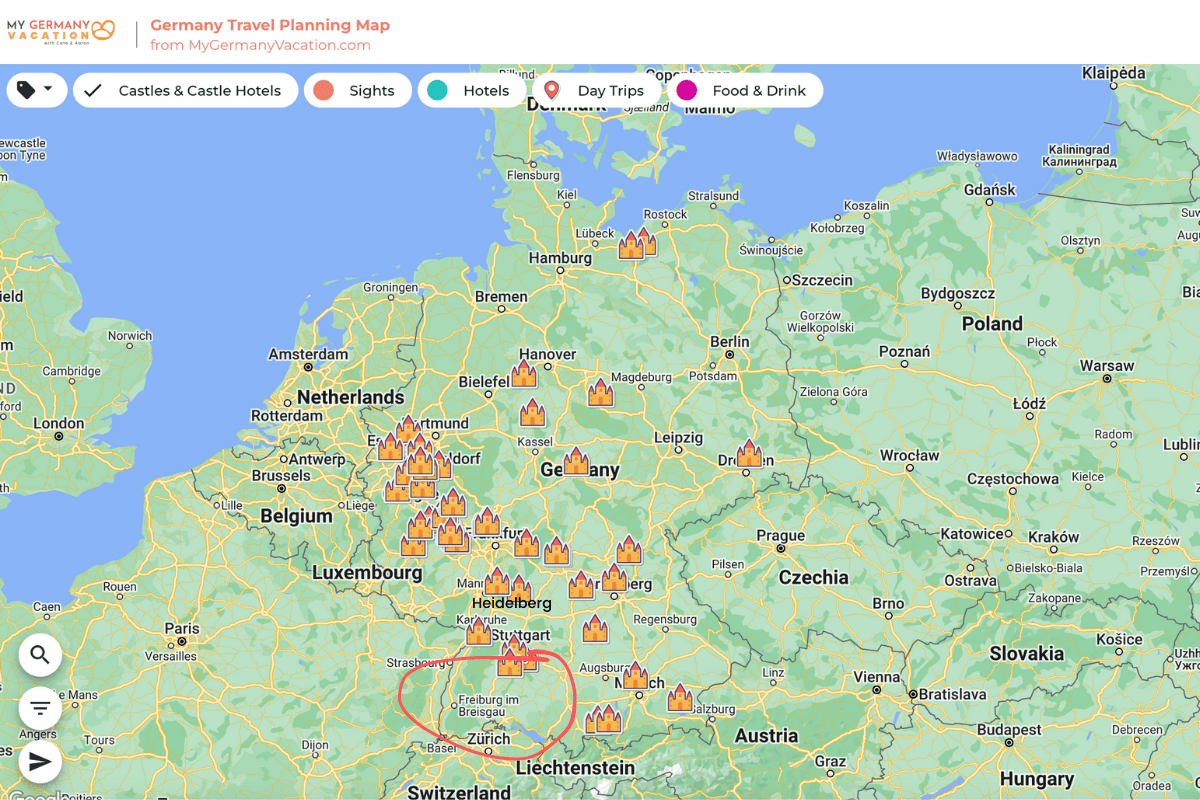 Freiburg on map 