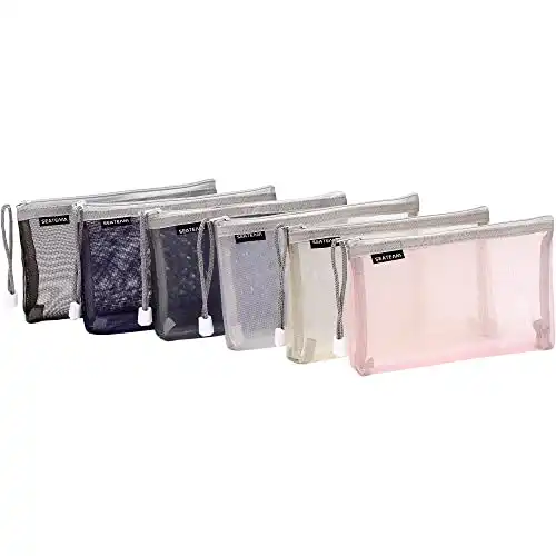 Multicolored Mesh Portable Travel Pouch