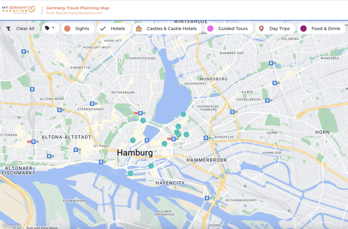 Hamburg hotel map 