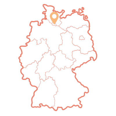 Map of Hamburg location in Germany
