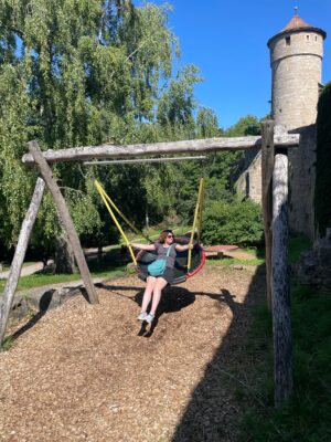 Cate on swing