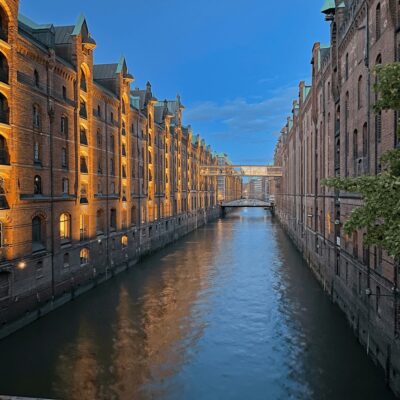 Hamburg canals and Speicherstadt