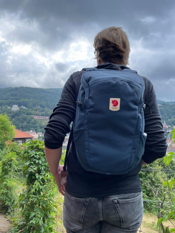 Aaron with backpack, Heidelberg