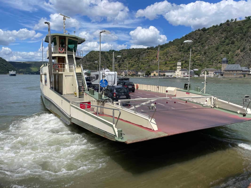 car ferry on rhine river